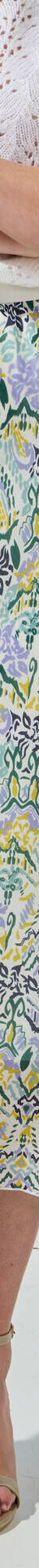 Jupe longue imprimé ikat, taille élastiquée (écru / vert) Jupe longue imprimé ikat, taille élastiquée (écru / vert)
